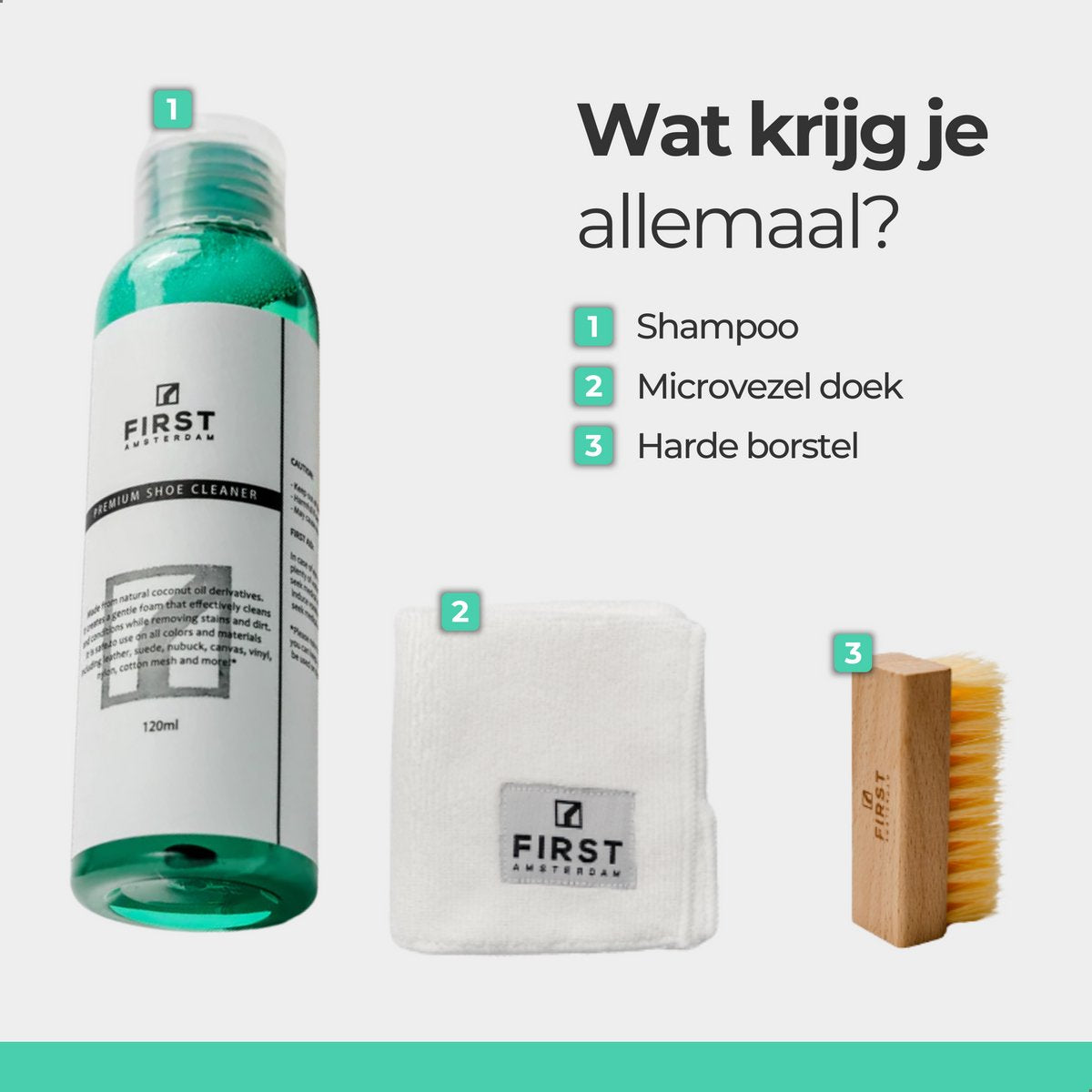 First Amsterdam Sneakercleaner Set - Essential Bundle - Shoe Brush