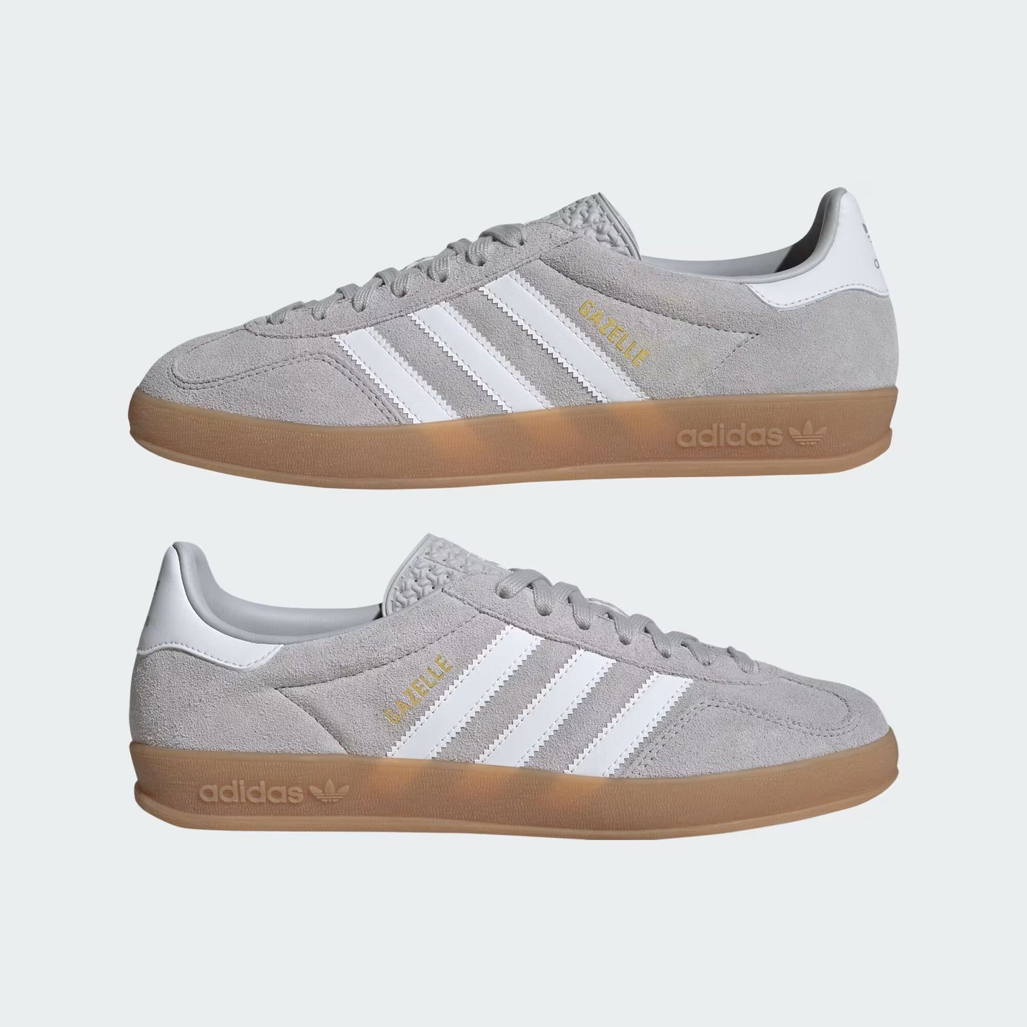 adidas Gazelle Indoor - Unisex - Grey Cloud White Gold Metallic