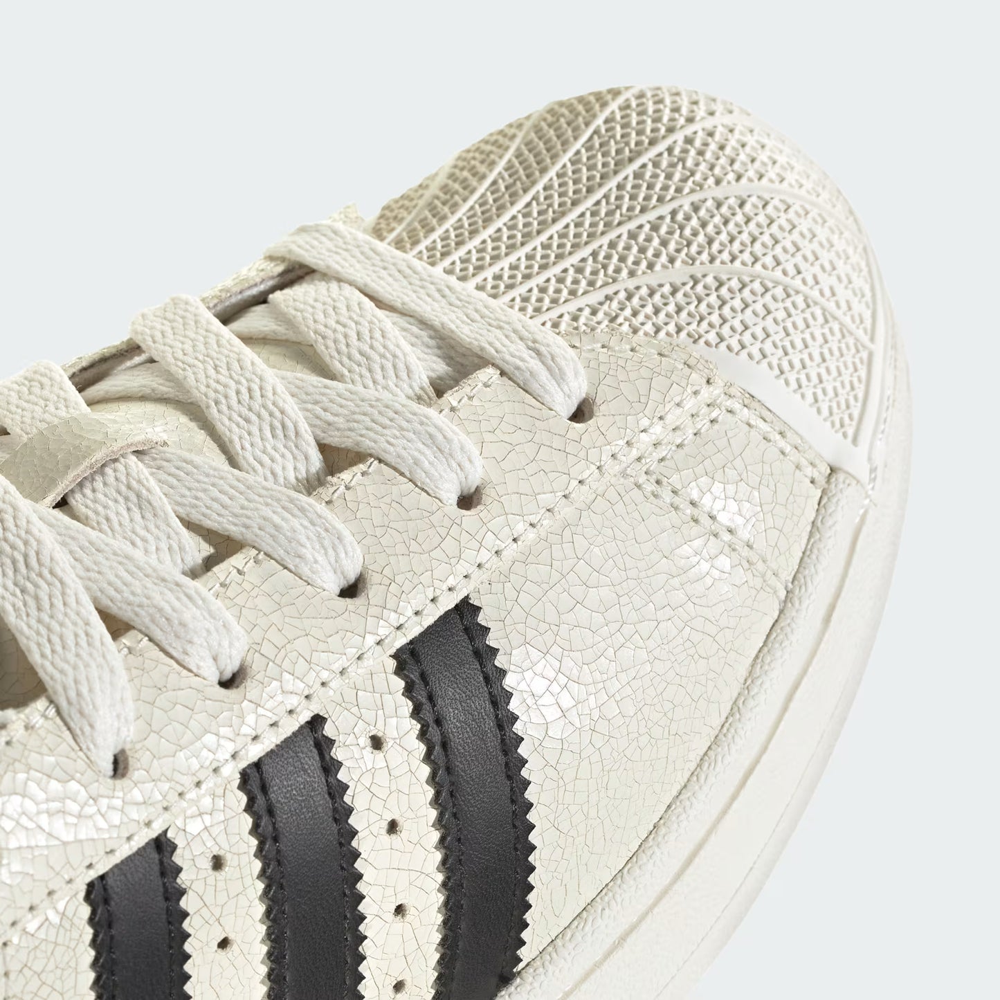 adidas Superstar II - Women's - Off White Black Cracked Leather