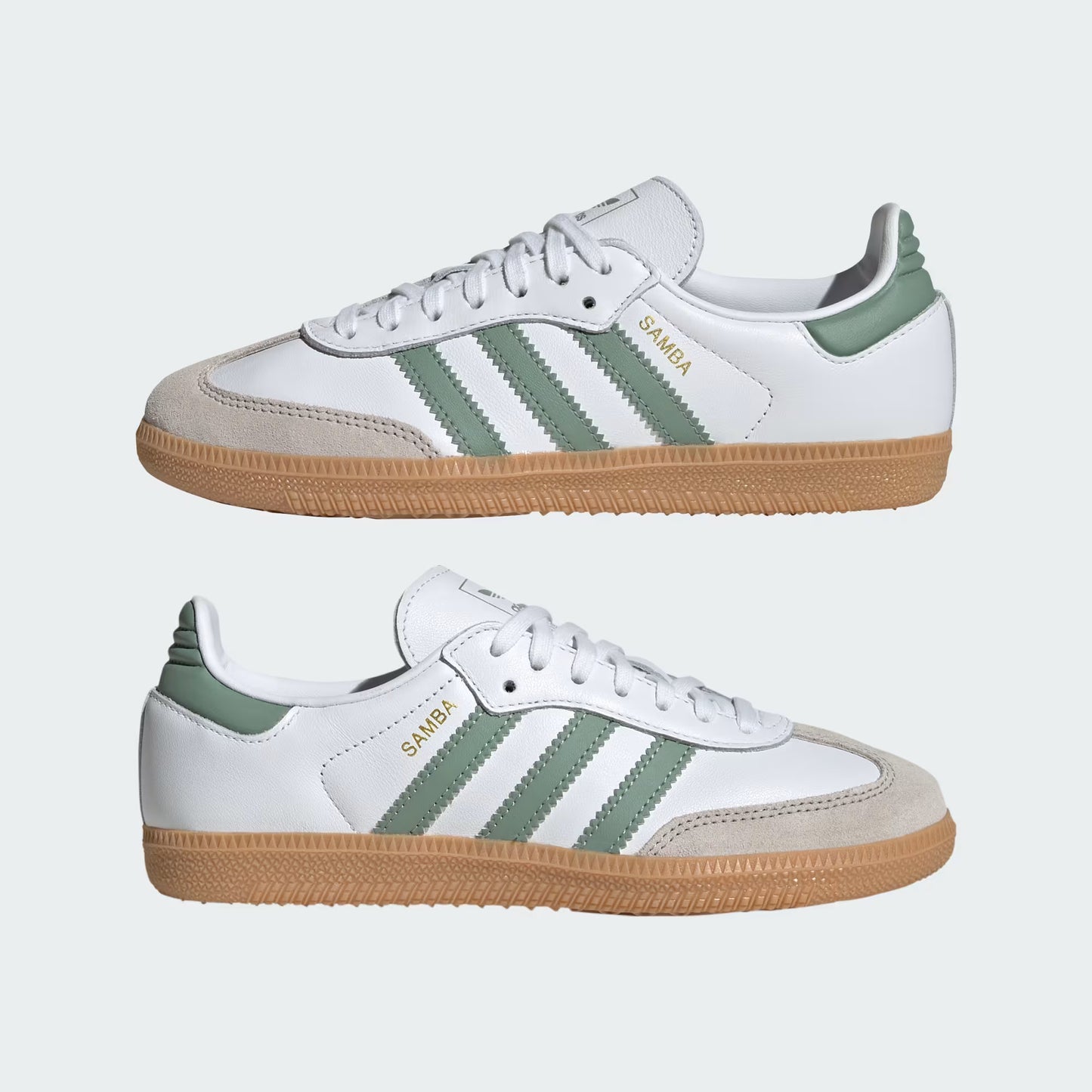 adidas Samba OG - GS - Cloud White Silver Green