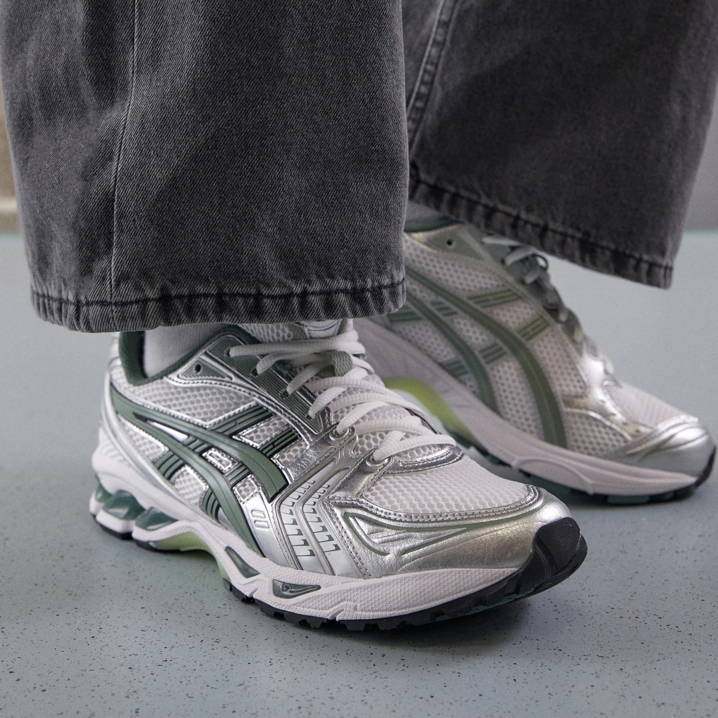 Asics Gel-Kayano 14 - Unisex - Weiß Pure Silver Slate Grey
