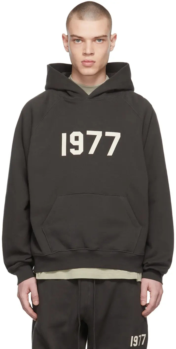 Fear of God Essentials 1977 Hoodie - Unisex - Iron Black