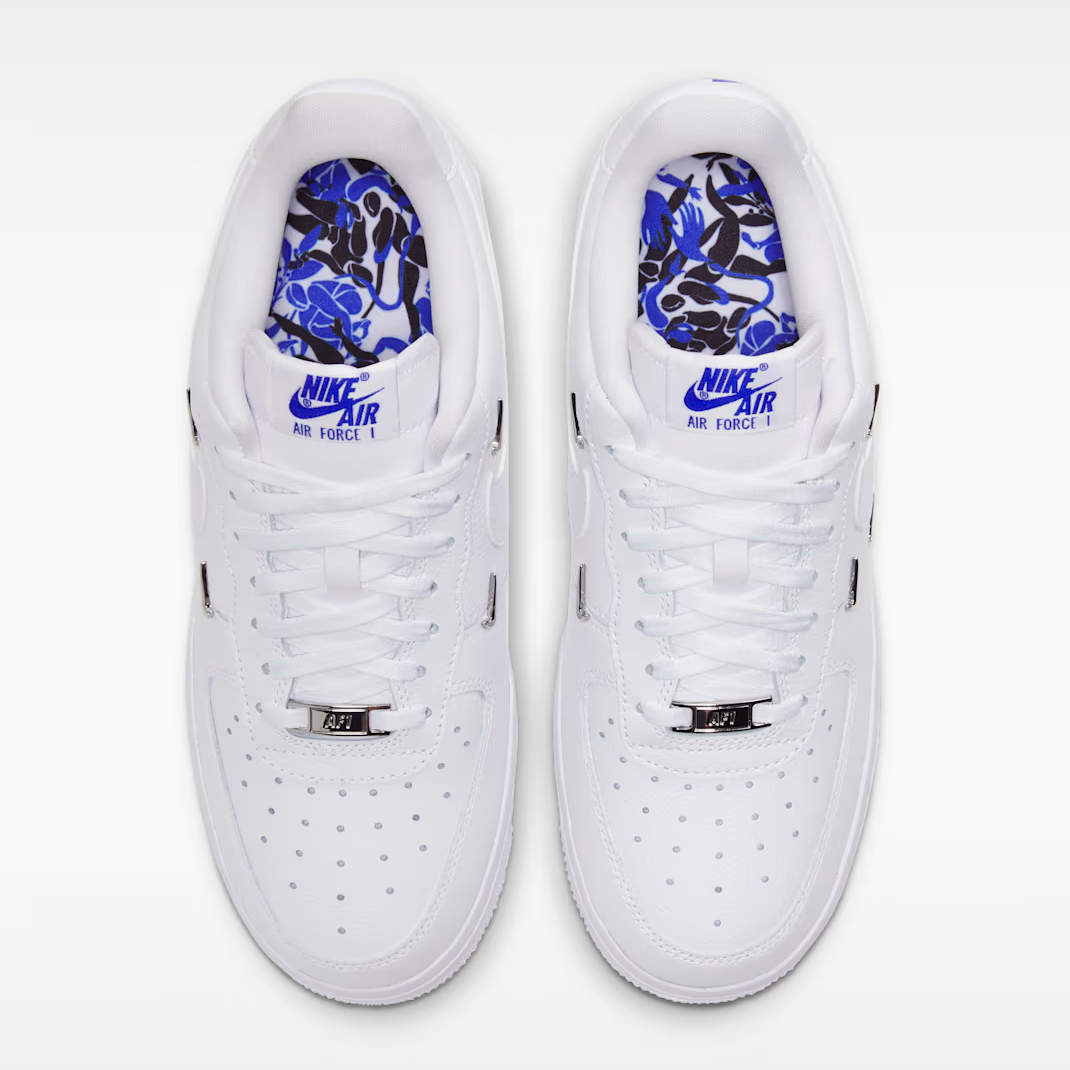 Nike Air Force 1 Low - Women's - White Hyper Royal Black