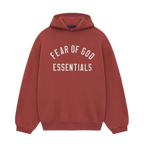 Fear of God Essentials FW24 Fleece Hoodie - Unisex - Crimson – Sneaxx