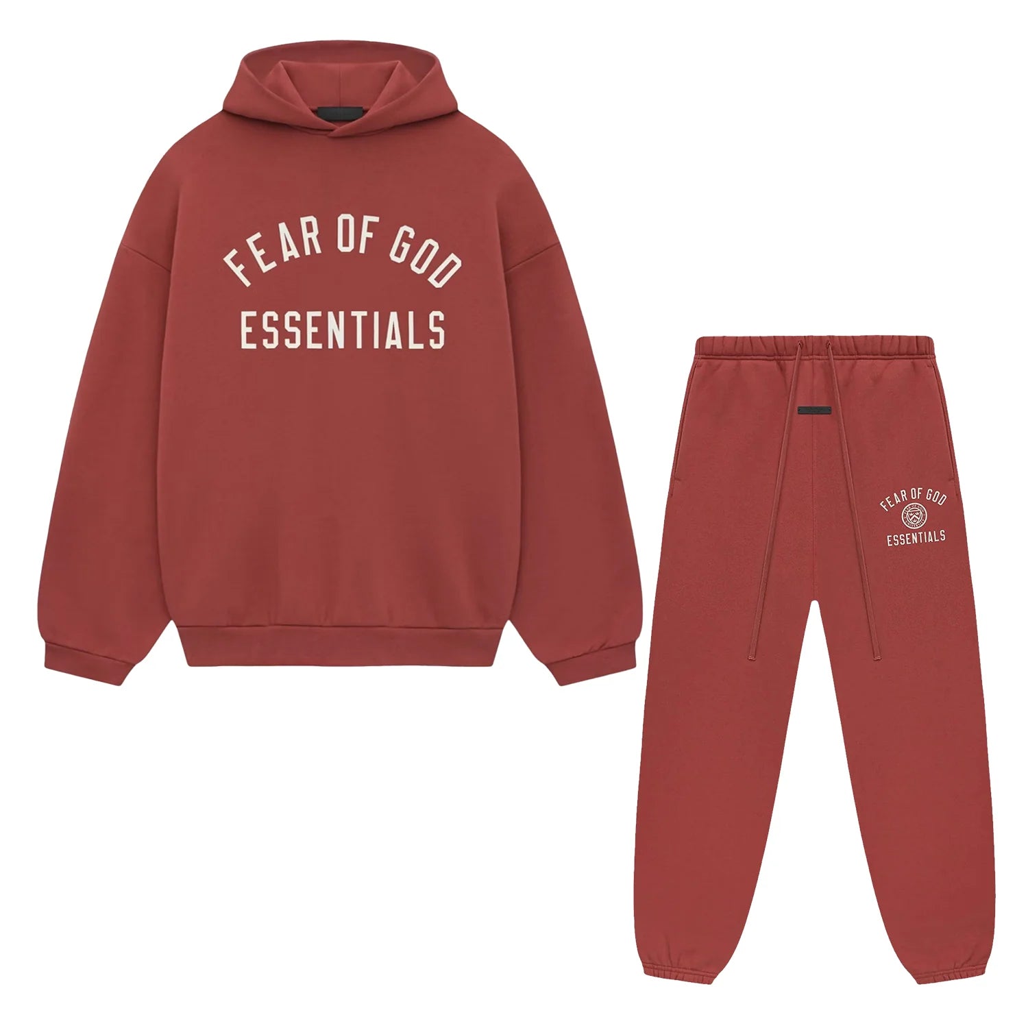 Fear of God Essentials FW24 Fleece - Unisex - Crimson - Full Set