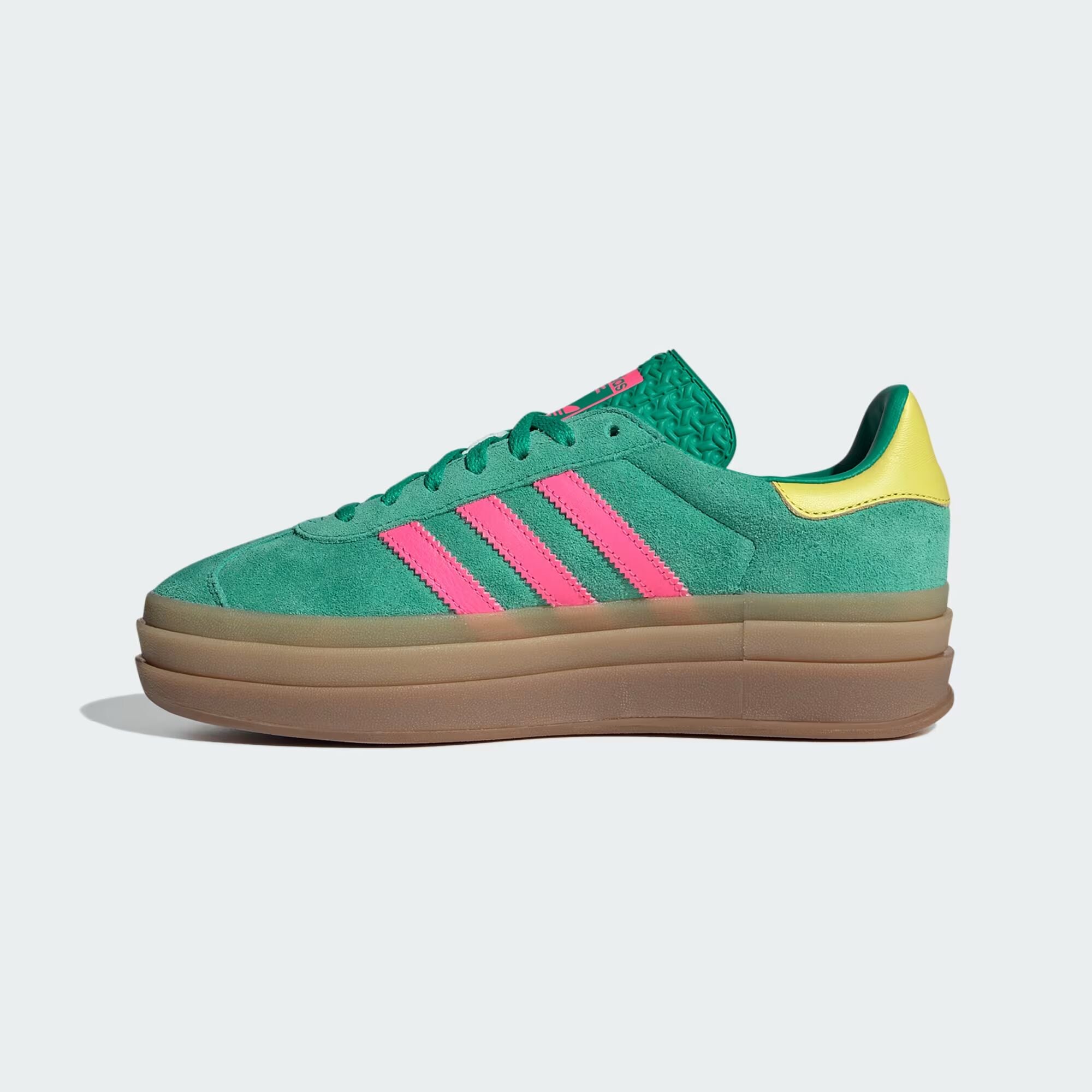 adidas Gazelle Bold - Women's - Court Green Lucid Pink