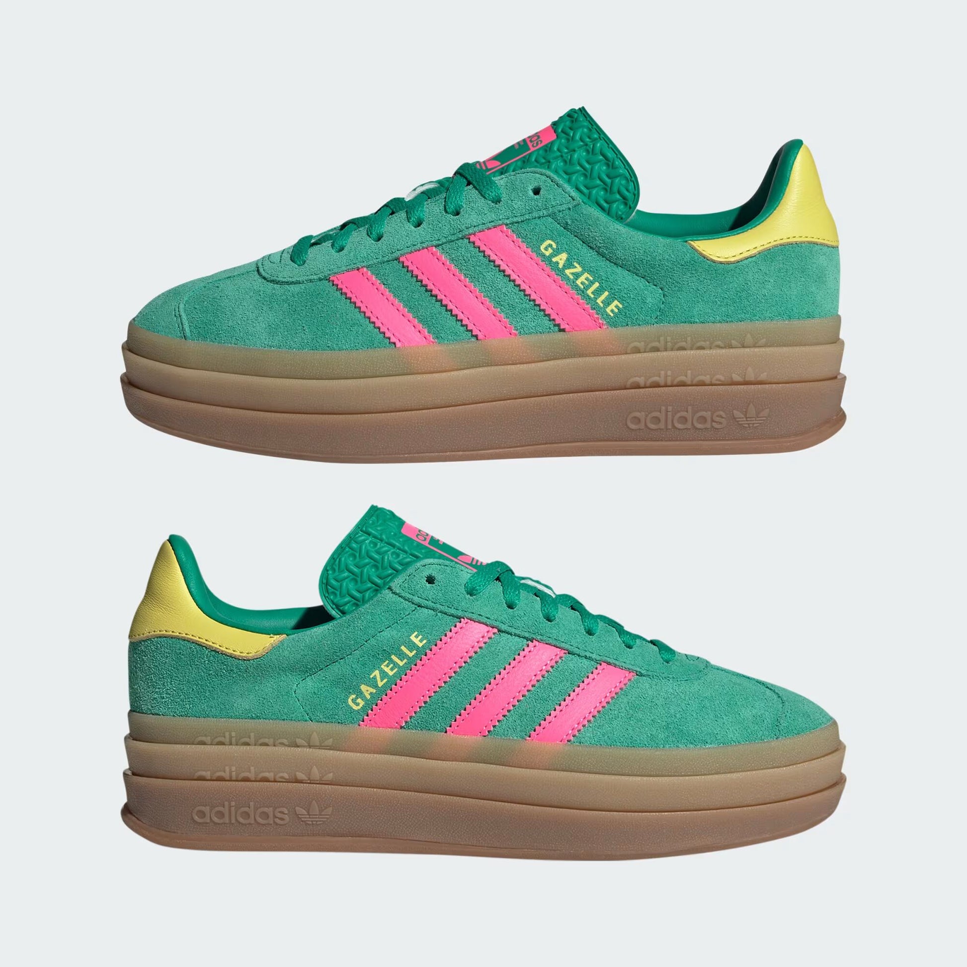 adidas Gazelle Bold - Dames - Court Green Lucid Pink Sneaxx adidas Gazelle Bold - Dames - Court Green Lucid Pink Sneaxx