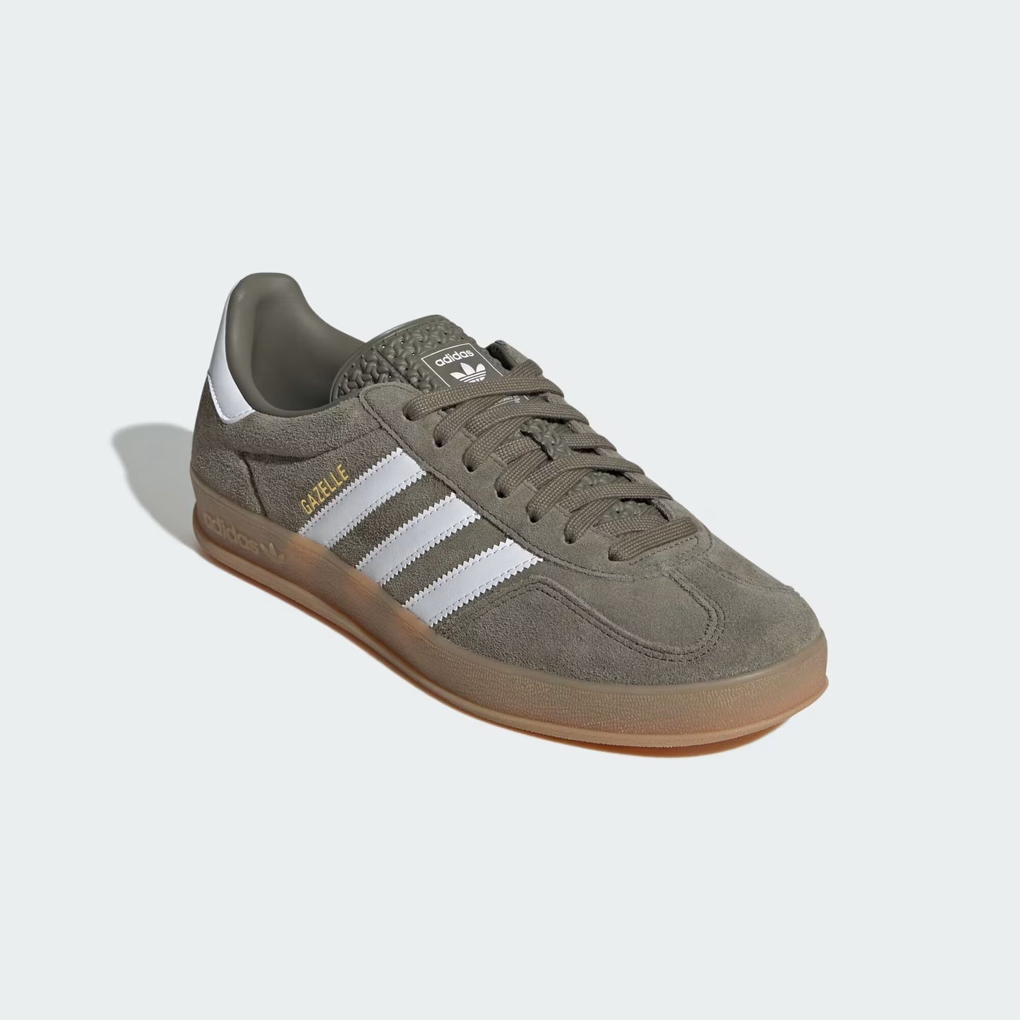 adidas Gazelle Indoor - Unisex - Olive Strata Cloud White Gum