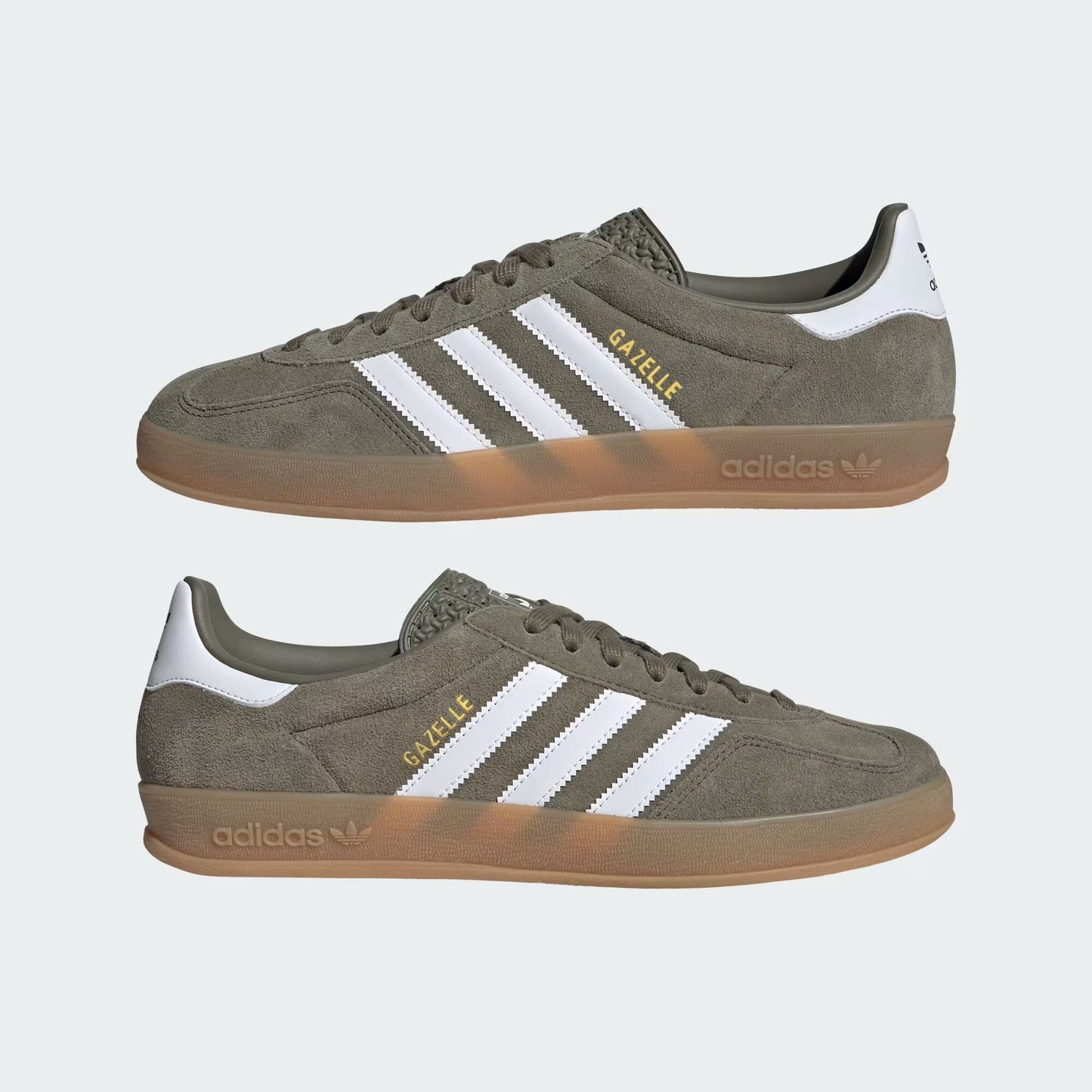 adidas Gazelle Indoor - Unisex - Olive Strata Cloud White Gum