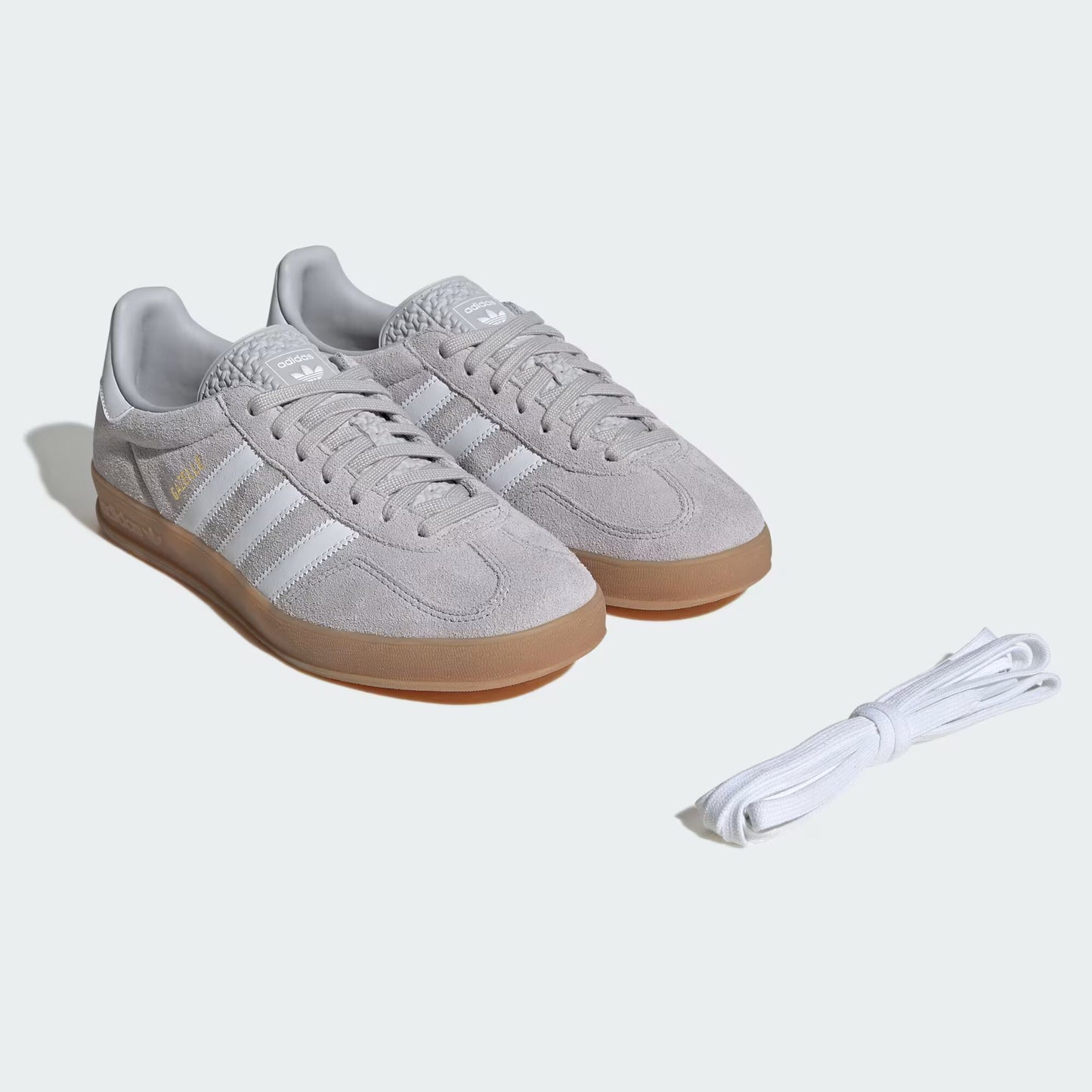 adidas Gazelle Indoor - Unisex - Grey Cloud White Gold Metallic