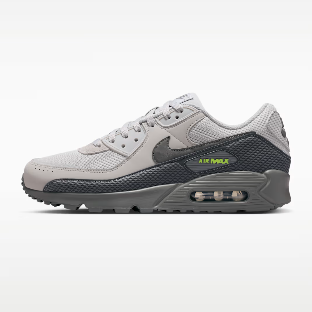 Nike Air Max 90 - Unisex - Mesh Mudguard Volt Iron Grey