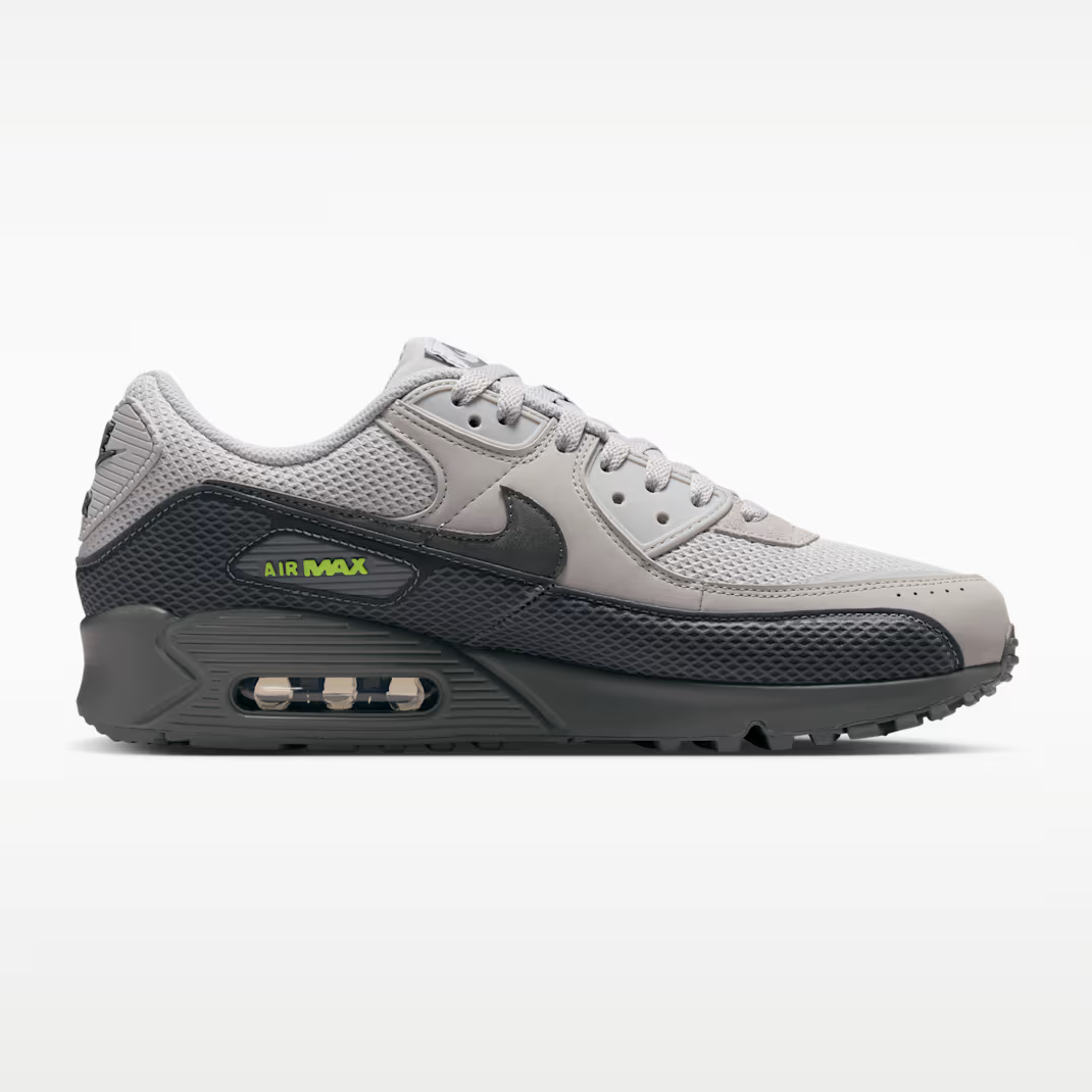 Nike Air Max 90 - Unisex - Mesh Mudguard Volt Iron Grey