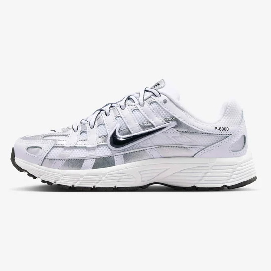 Nike P-6000  - GS - White Black Metallic Silver