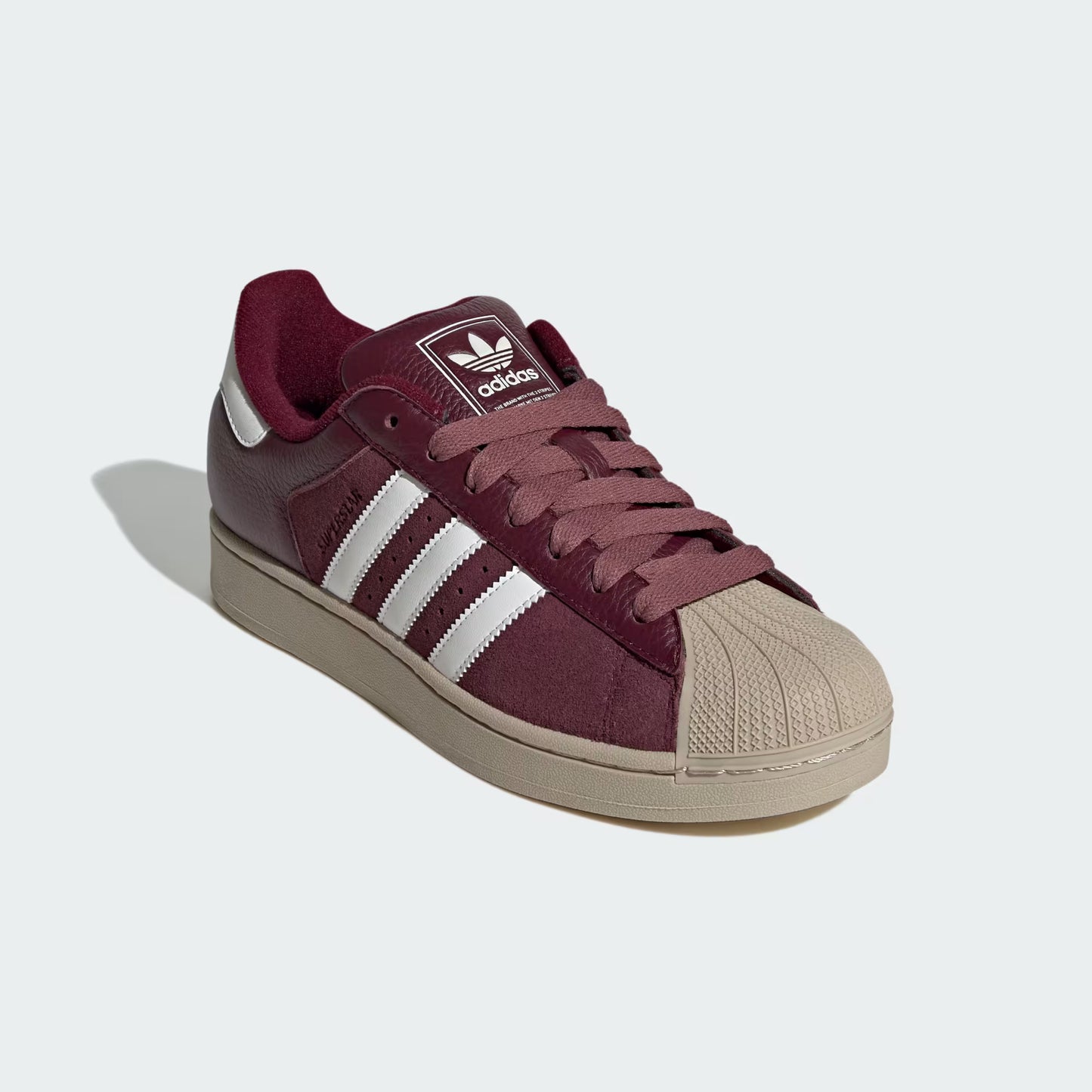adidas Superstar II - Unisex - Maroon Core White Khaki Three