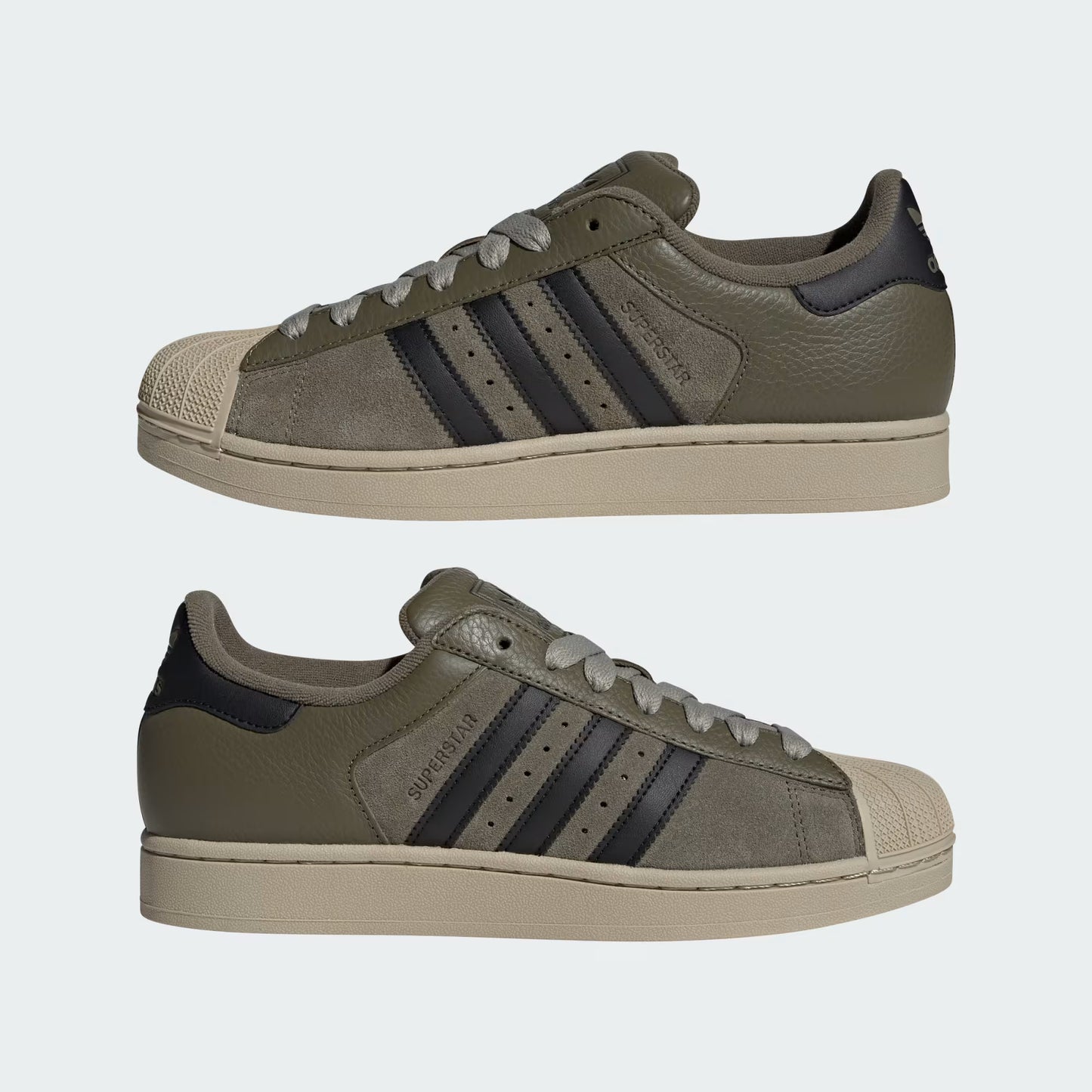adidas Superstar II - Unisex - Olive Strata Core Black Khaki Three