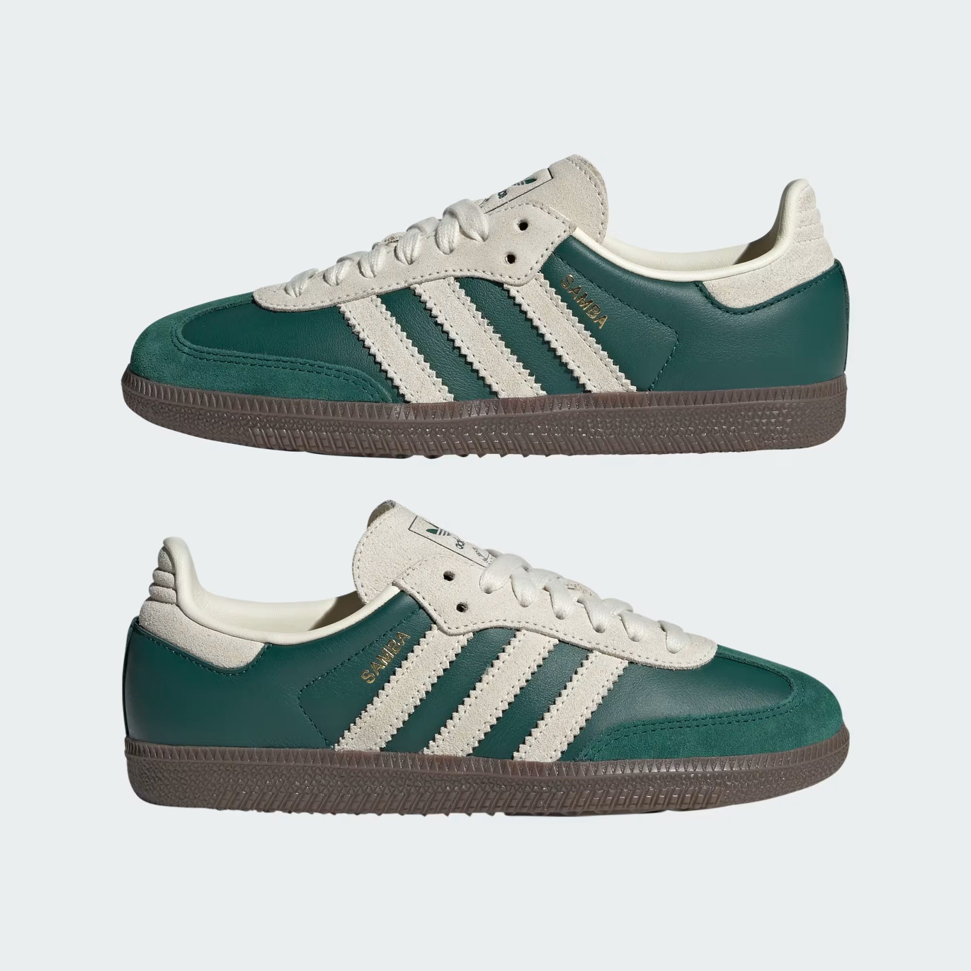 adidas Samba OG - GS - Dark Green Beige Sneaxx adidas Samba OG - GS - Dark Green Beige Sneaxx
