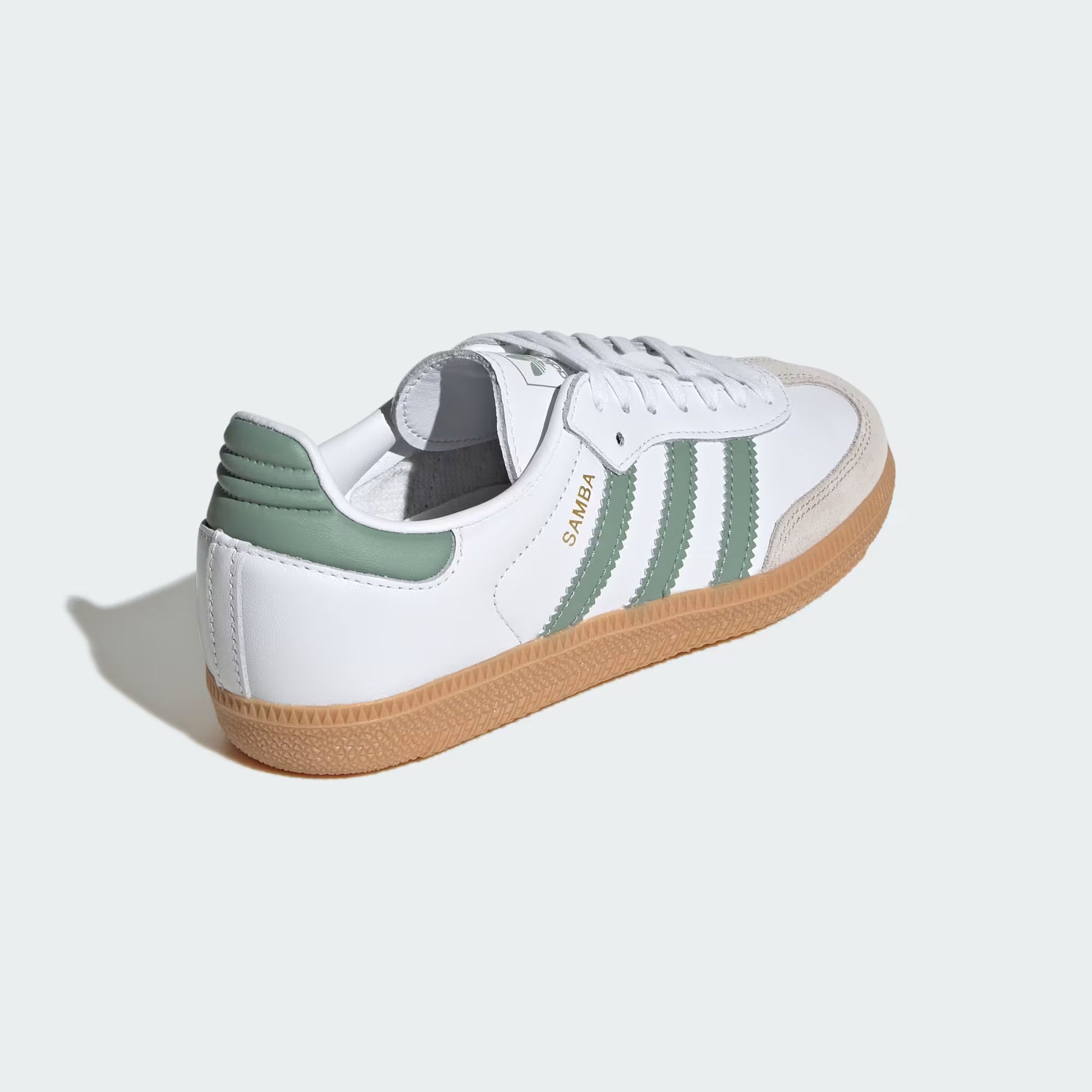 adidas Samba OG - GS - Cloud White Silver Green Sneaxx adidas Samba OG - GS - Cloud White Silver Green Sneaxx