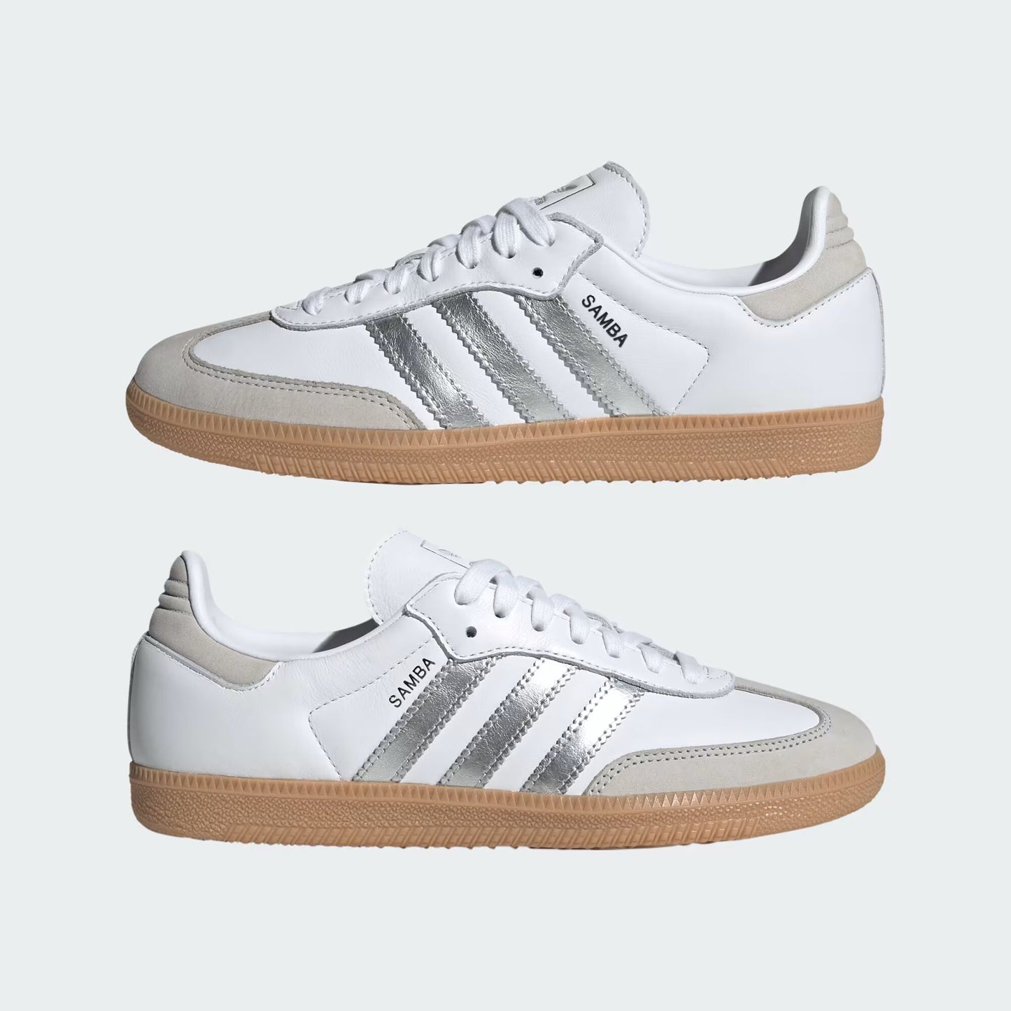 adidas Samba OG - Women's - White Silver Metallic Grey