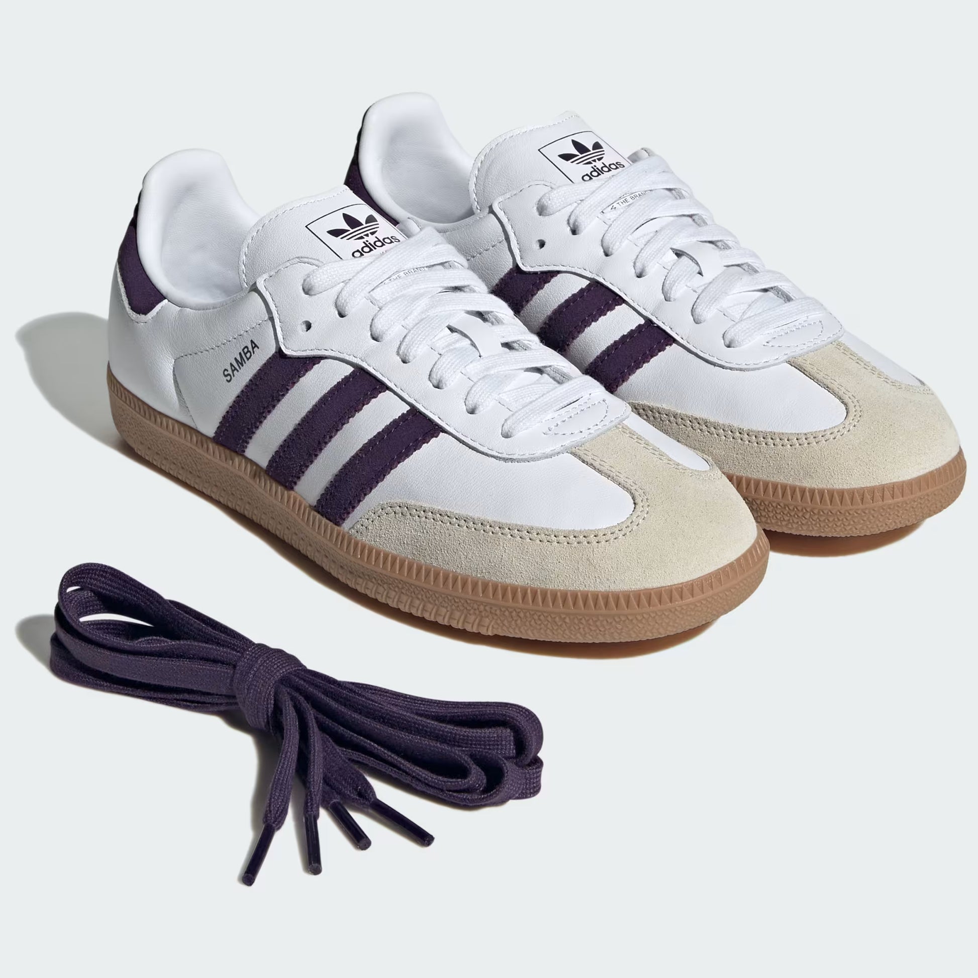 adidas Samba OG - Women's - White Alumina Aurora Plum Sneaxx adidas Samba OG - Women's - White Alumina Aurora Plum Sneaxx