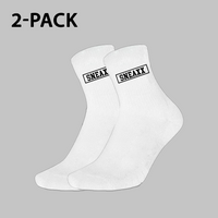 2-Pack Half Cut Crew Sokken - Unisex - Wit
