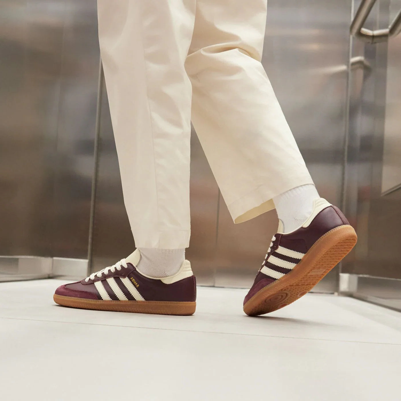 adidas Samba OG - Women's - Maroon Gold Metallic Sneaxx adidas Samba OG - Women's - Maroon Gold Metallic Sneaxx