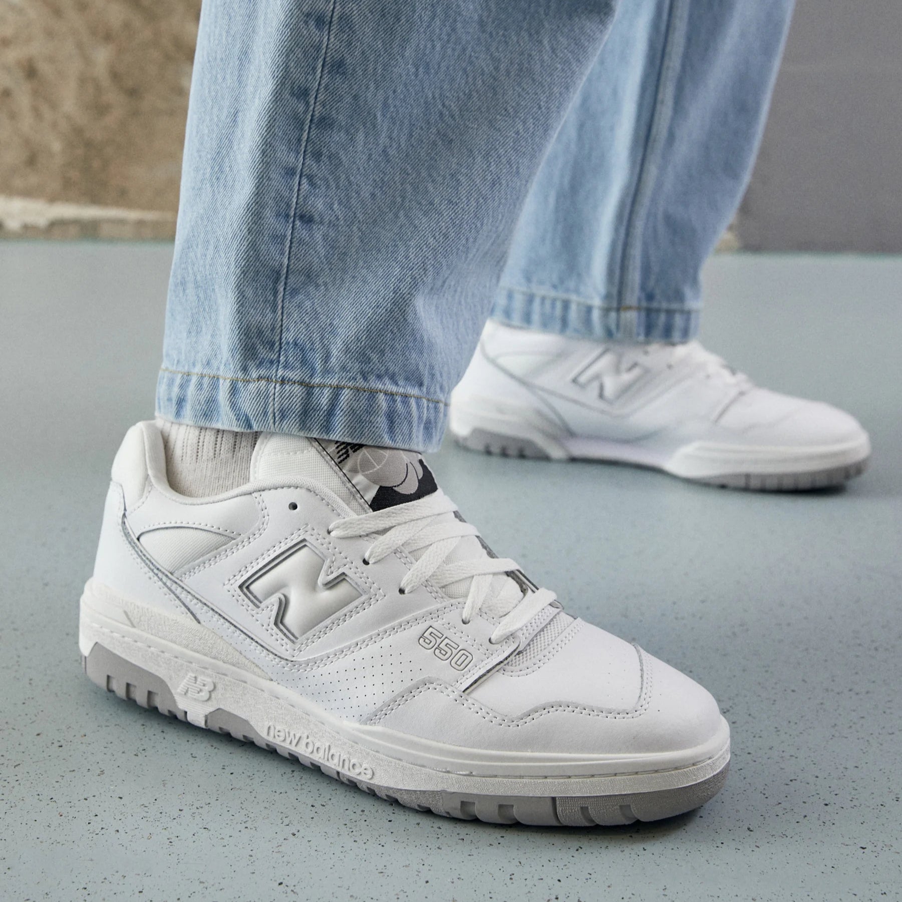 New Balance 550 Unisex White Grey – Sneaxx