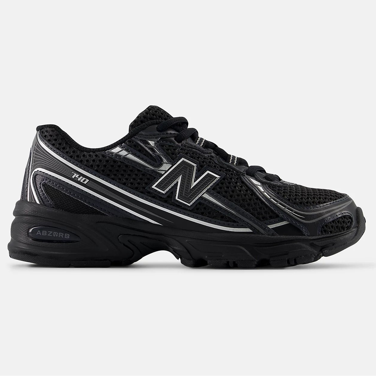 New Balance 740 - GS - Black Silver Metallic