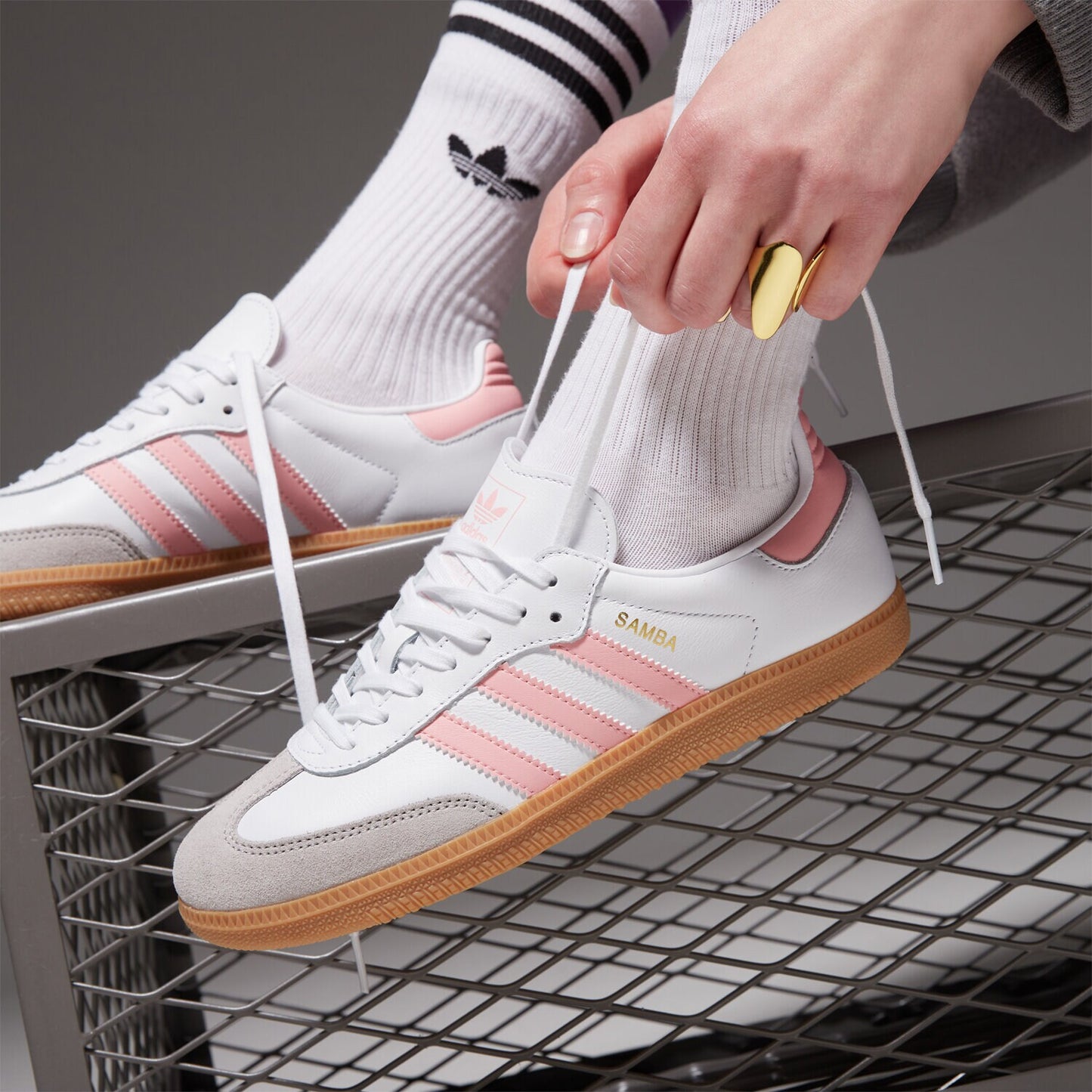 adidas Samba OG - GS - White Coral Pink