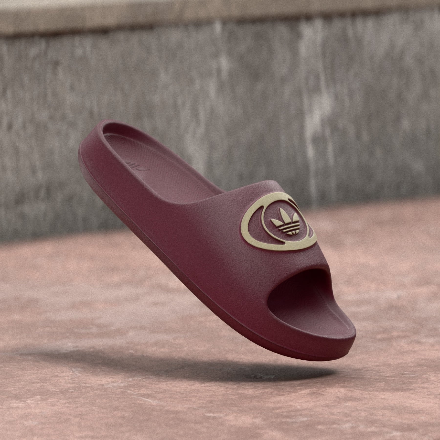 adidas Adilette 00S - Unisex - Maroon Khaki Three